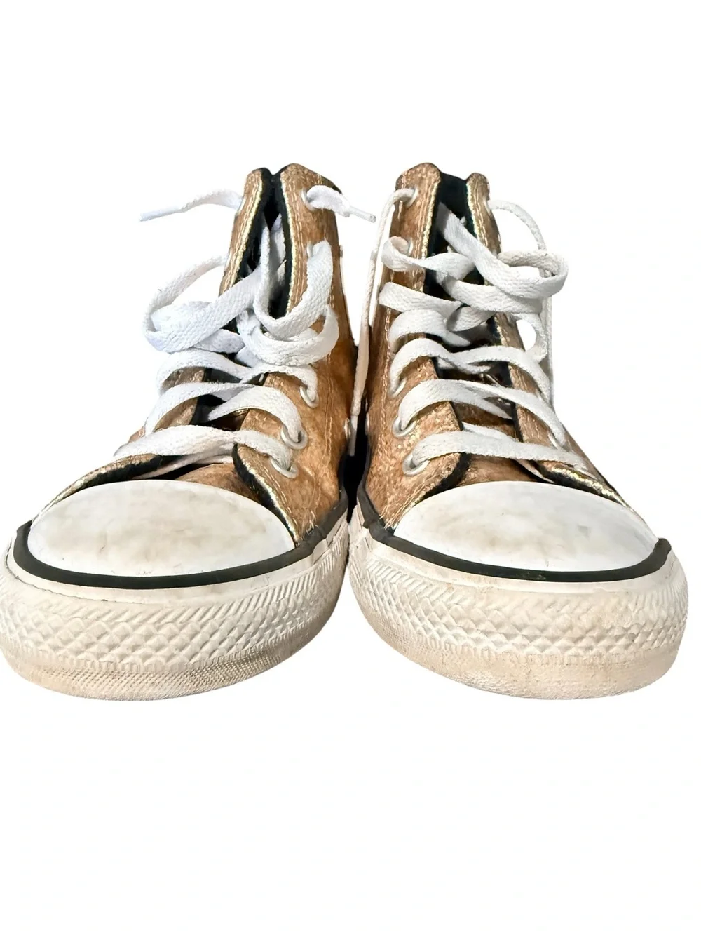 Converse Chuck Taylor All Star Gold Glitter High Top Sneakers Kids Size 2 Youth